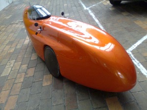 Orange WAW velomobile
